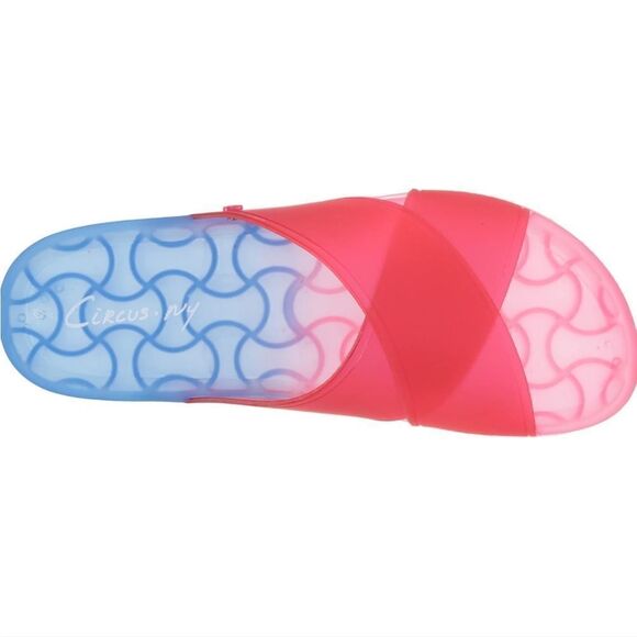 New Abound Nordstrom Pink Blue Ombre Jelly Retro Crisscross Jessah Slide size 8 - Picture 2 of 5